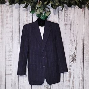 Burberrys vintage gray w/ pinstripes blazer jacket